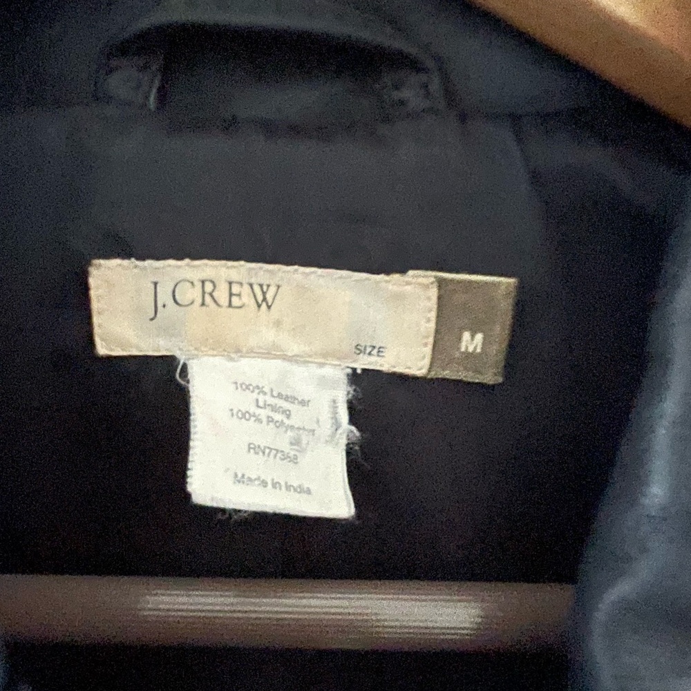 J. Crew Black Leather Jacket M - Picture 3 of 11